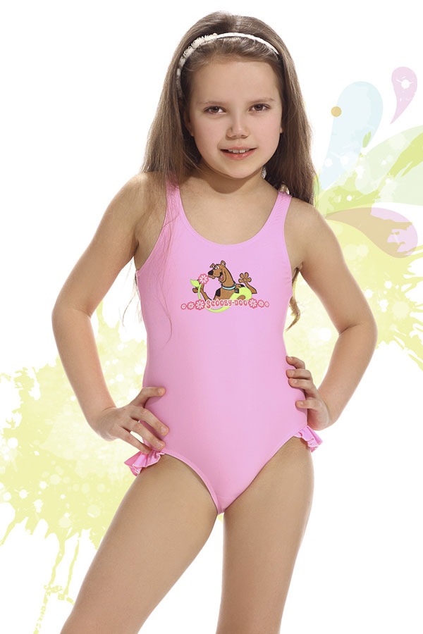 Costum de baie fetite Smiling roz